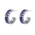 Ladder Blue Zirconia Hoop Stud Earring 40200235