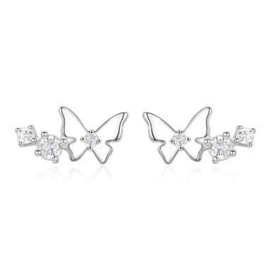 Zirconia Butterfly Stud Earring 40200236