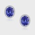 Royal Blue Oval Zirconia Stud Earrings 40200239