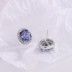 Royal Blue Oval Zirconia Stud Earrings 40200239