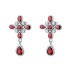 Birthday Stone Cross Stud Dangle Earrings 40200241