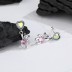 Zirconia Bears Heart Charm Stud Earring 40200243
