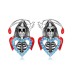 Steampunk Skull Heart Stud Earring 40200248