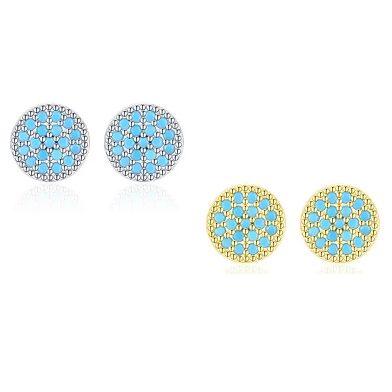 Elegant Turquoise Zirconia Stud Earring 40200251 - image1