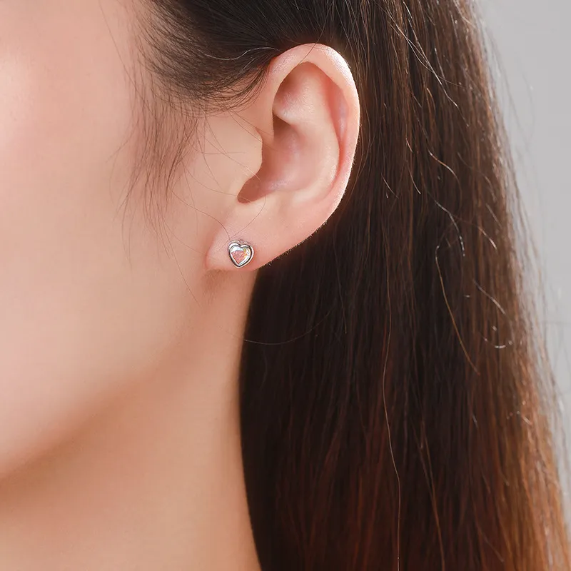Sparkle Zirconia Heart Stud Earring 40200252 - image2