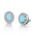 Vintage Oval Blue Opal Stud Earring 40200255