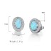 Vintage Oval Blue Opal Stud Earring 40200255