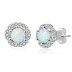 Vintage Flower White Opal Stud Earring 40200256