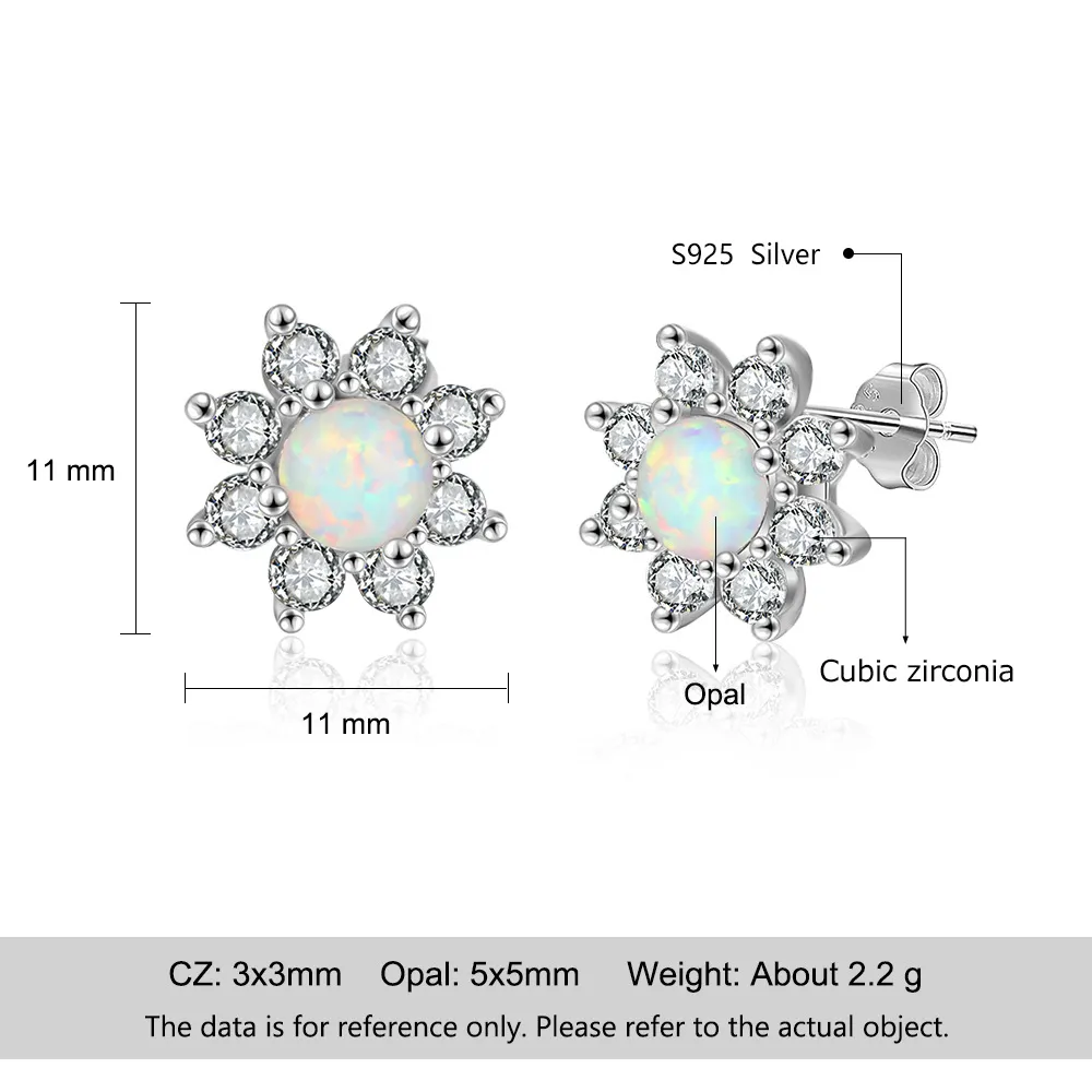 Vintage Flower White Opal Stud Earring 40200257 - image2