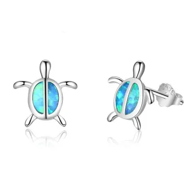 Blue Opal Turtle Stud Earring 40200259