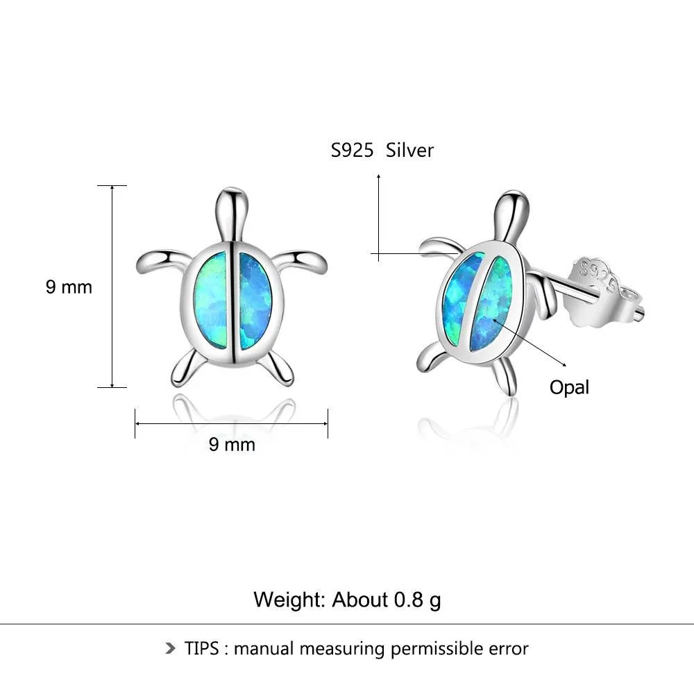 Blue Opal Turtle Stud Earring 40200259 - image2