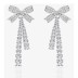Sparkle Zirconia Bow Tassel Stud Earring 40200263
