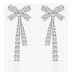 Sparkle Zirconia Bow Tassel Stud Earring 40200263