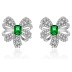 Luxury Emerald Zirconia Bow Stud Earring 40200264