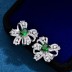 Luxury Emerald Zirconia Bow Stud Earring 40200264