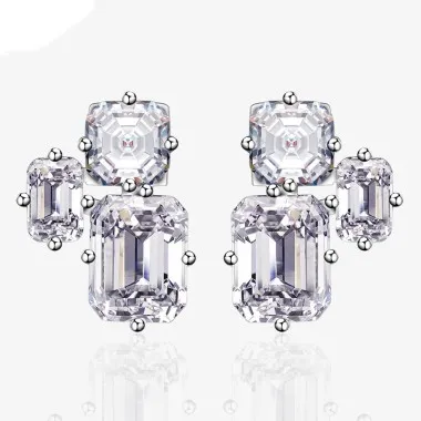 Luxury Zirconia Asymmetric Party Stud Earring 40200268