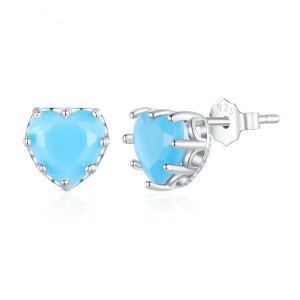 Love Heart Birthday Zirconia Stud Earring 40200269