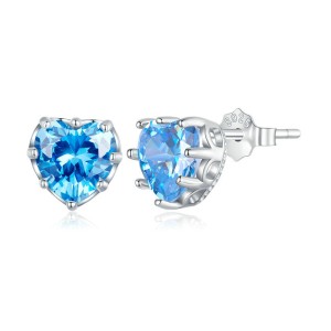 Love Heart Birthday Zirconia Stud Earring 40200269