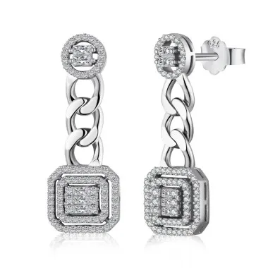 925 Sterling Silver Zirconia Party Stud Earring 40200270