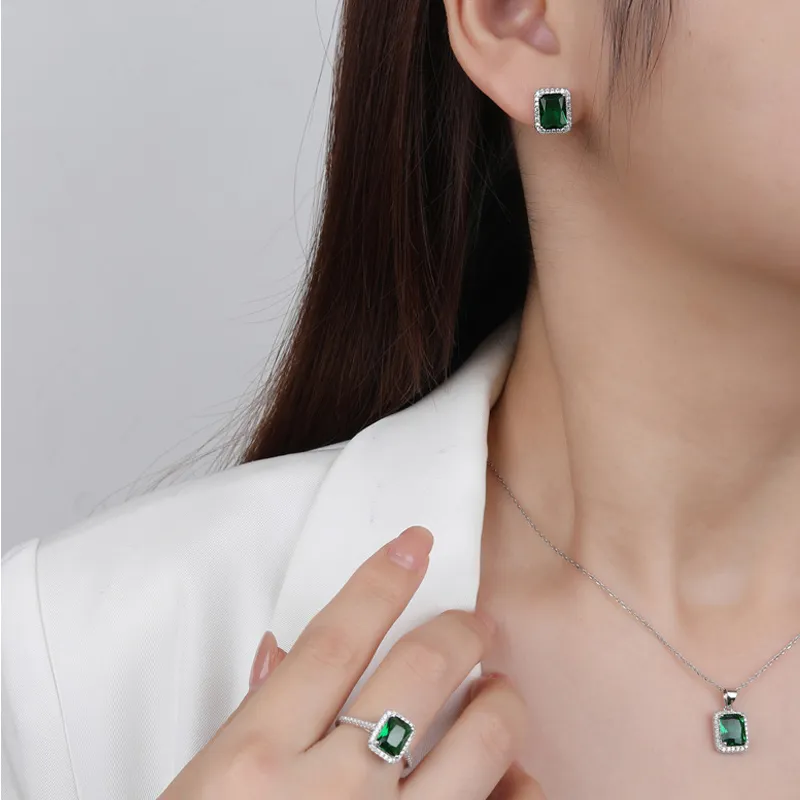 Luxury Rectangle Zirconia Party Stud Earring 40200275 - image2