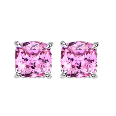 Hot Pink 8A Square Zirconia Party Stud Earring 40200278