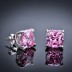 Hot Pink 8A Square Zirconia Party Stud Earring 40200278