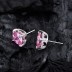 Hot Pink 8A Square Zirconia Party Stud Earring 40200278