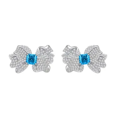 Luxury 8A Zirconia Bow Party Stud Earring 40200279