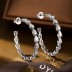 8A Waterdrop Zirconia Hoop Stud Earring 40200280