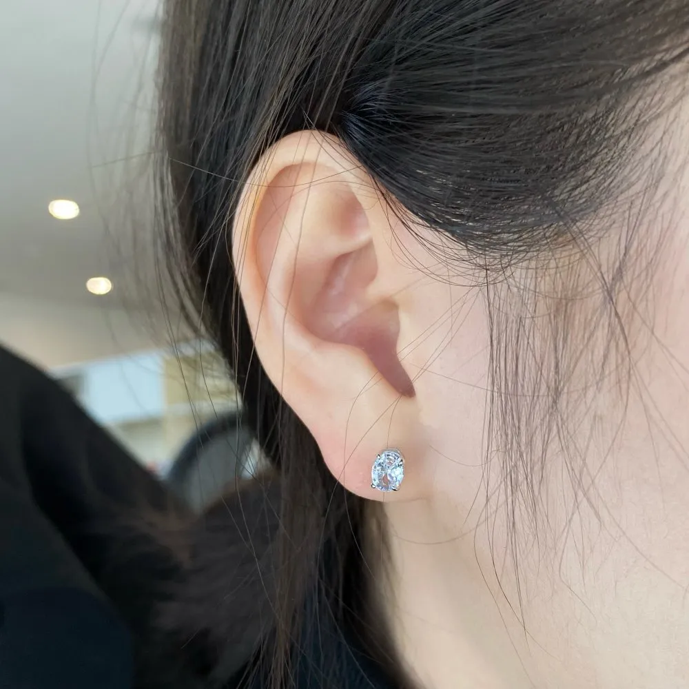 5A Oval Zirconia Stud Earring 40200282 - image1