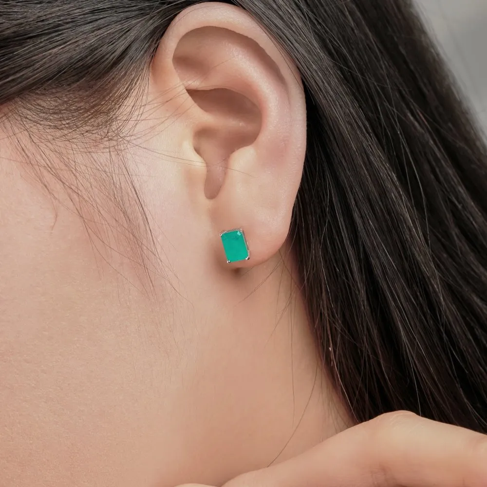 5A Rectangle Zirconia Stud Earring 40200283 - image1