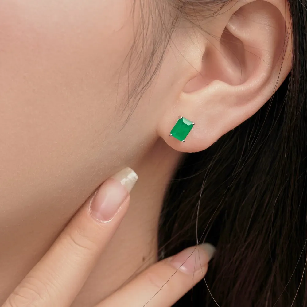 5A Rectangle Zirconia Stud Earring 40200283 - image2