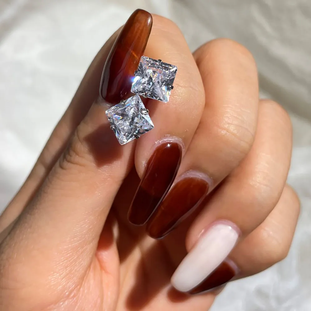 5A Square Zirconia Stud Earring 40200284 - image1