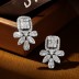 Shiny Zirconia Wedding Stud Earring 40200286