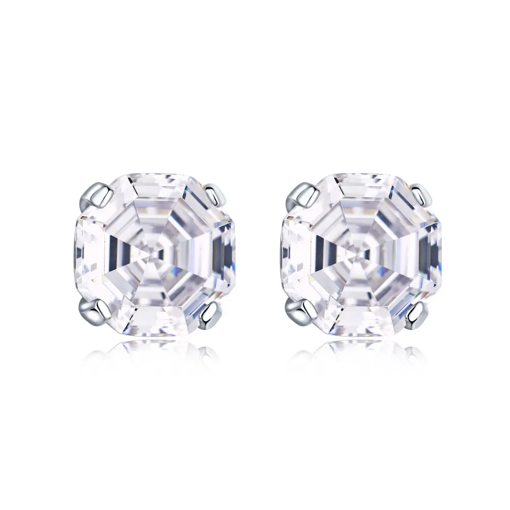 Shiny Octagon Zirconia Party Stud Earring 40200288