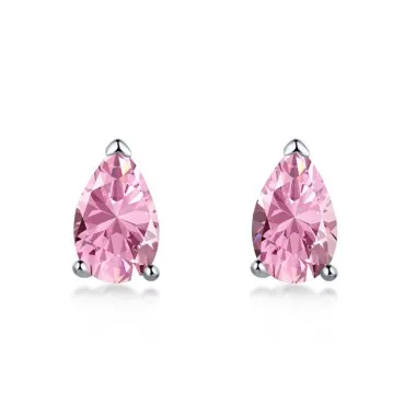 Pink Waterdrop Zirconia Stud Earring 40200290