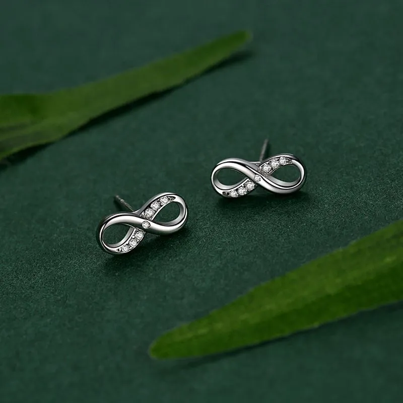 Zirconia Infinity Stud Earring 40200291 - image2
