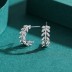 Zirconia Leaves Stud Earring 40200295