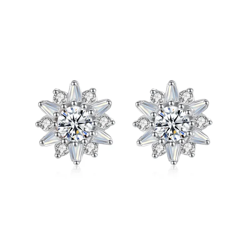 Sparkle Sunflower Zirconia Party Stud Earring 40200298