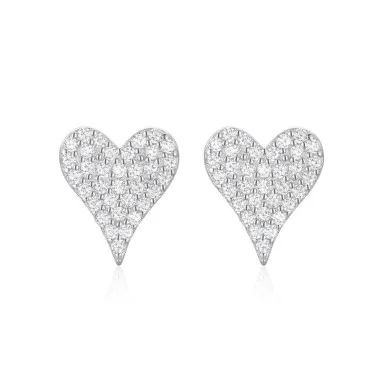 Full Zirconia Heart Stud Earring 40200301