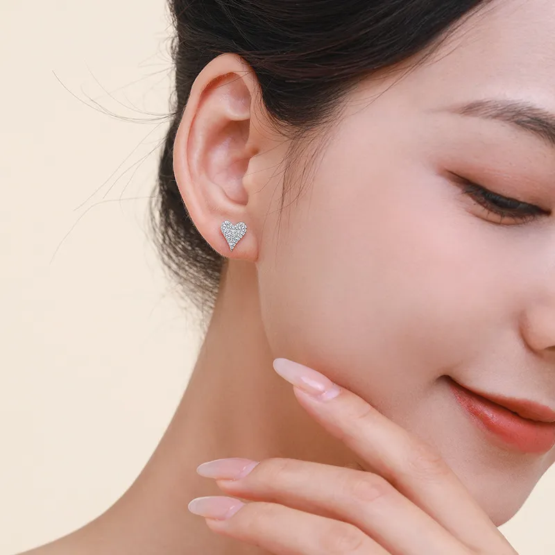 Full Zirconia Heart Stud Earring 40200301 - image1