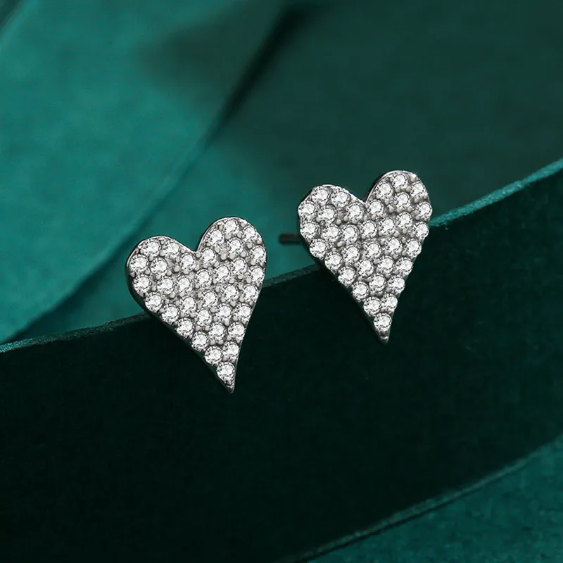 Full Zirconia Heart Stud Earring 40200301 - image2