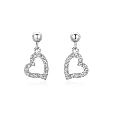 Lovely Zirconia Heart Stud Earring 40200304