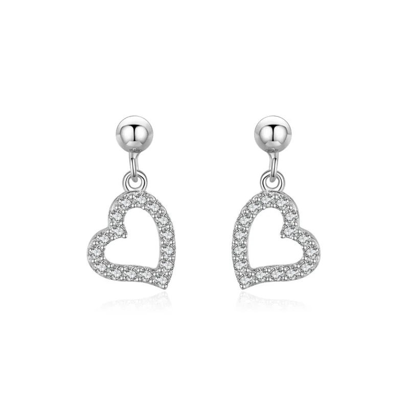 Lovely Zirconia Heart Stud Earring 40200304