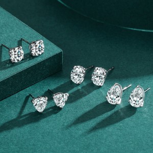 Sparkle Waterdrop Zirconia Stud Earring 40200309