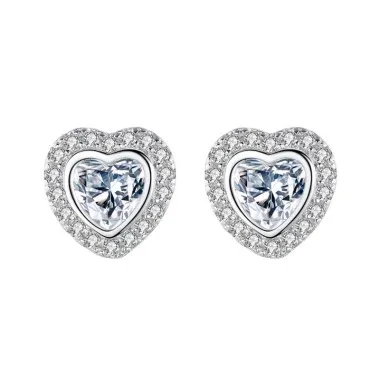 Minimalist Heart Zirconia Stud Earring 40200310