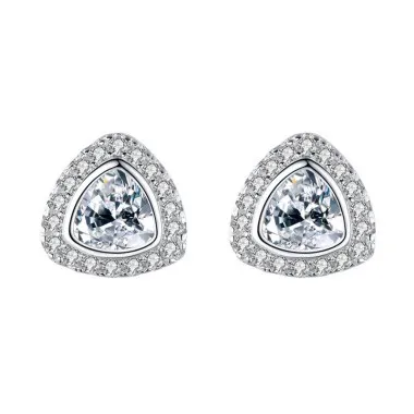 Sparkle Triangle Zirconia Stud Earring 40200311