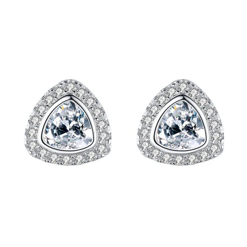 Sparkle Triangle Zirconia Stud Earring 40200311