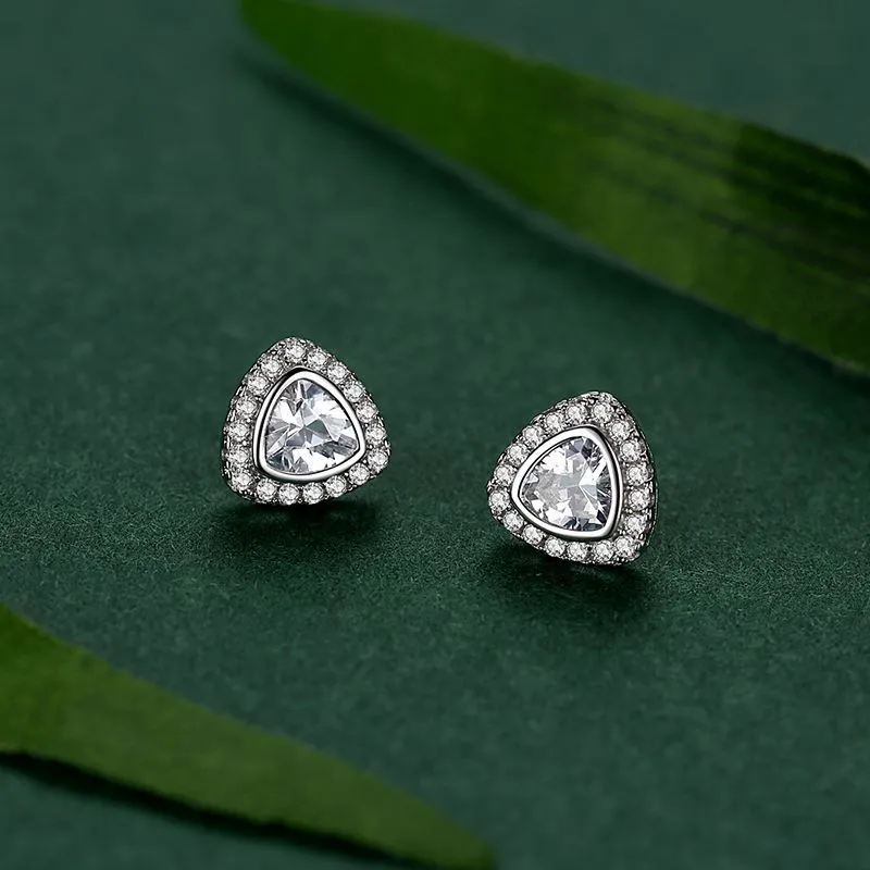 Sparkle Triangle Zirconia Stud Earring 40200311 - image2