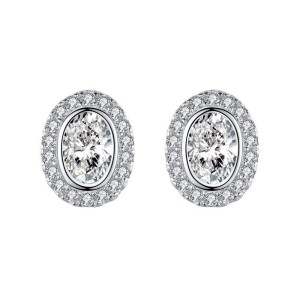 Sparkle Oval Zirconia Stud Earring 40200312